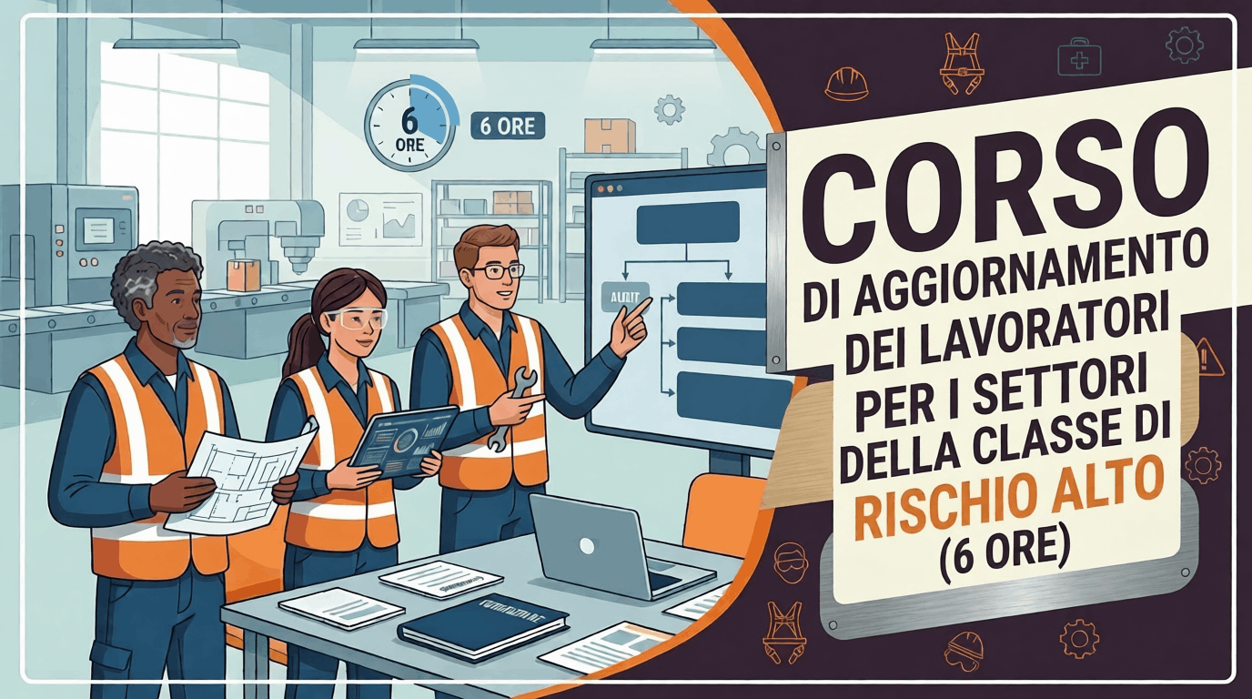 CORSO DI AGGIORNAMENTO DEI LAVORATORI PER I SETTORI DELLA CLASSE DI RISCHIO ALTO (6 ORE) - Copertina