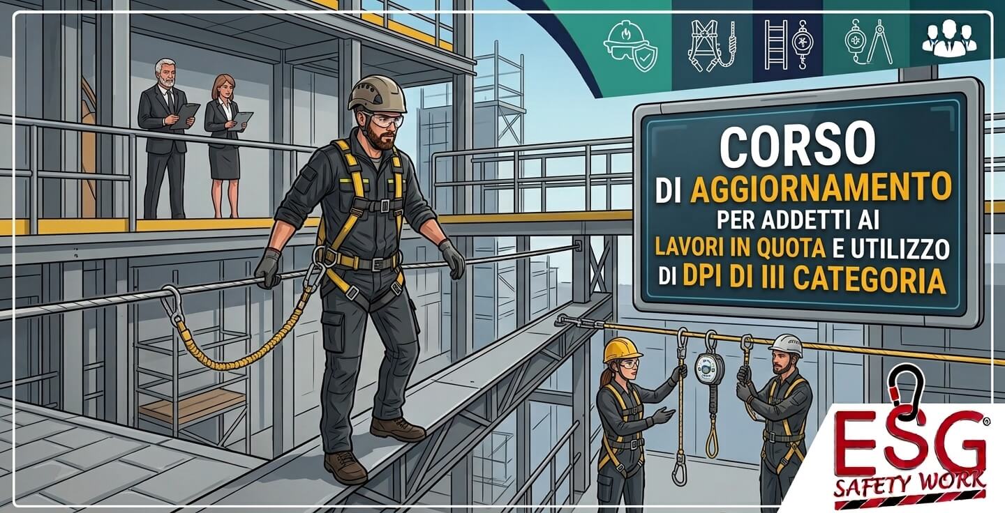 CORSO DI AGGIORNAMENTO PER ADDETTI AI LAVORI IN QUOTA E UTILIZZO DI DPI DI III CATEGORIA